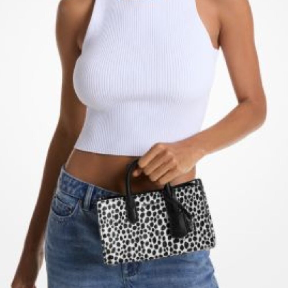 MICHAEL Michael Kors Scarlett Extra-Small Cheetah Print Calf Hair Crossbody Bag - Picture 3 of 3